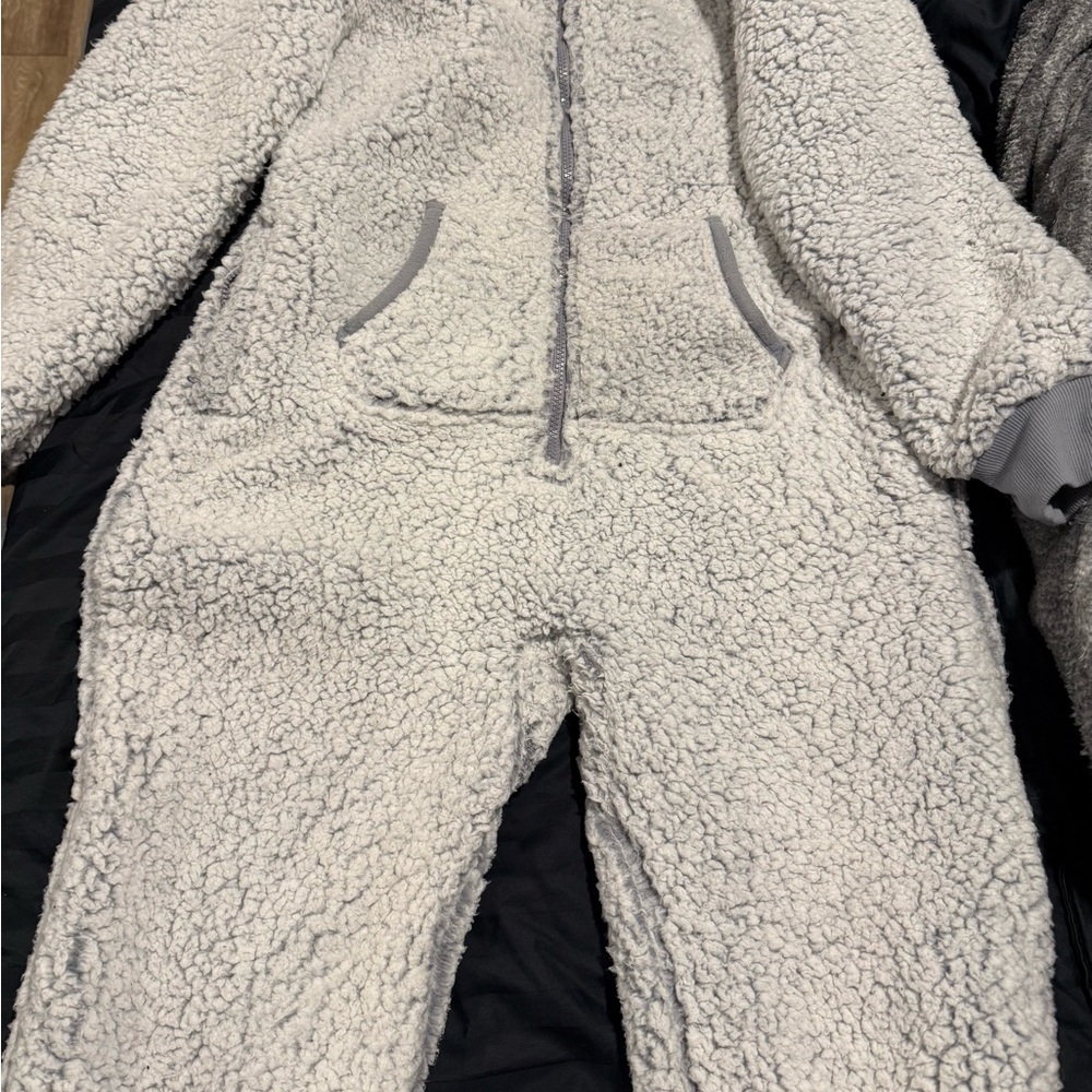 Cozy White Sherpa Jumpsuit